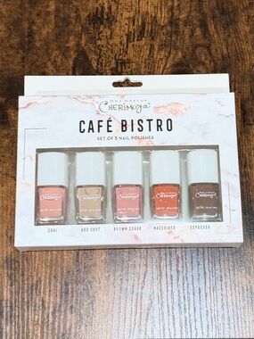 Cherimoya Café Bistro 5-Piece Nail Polish Set - Neutral & Warm Shades